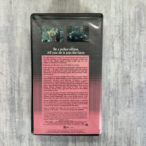 Police Academy VHS Warner Home Video - Black Clamshell Vintage Rare - Picture 6 of 13